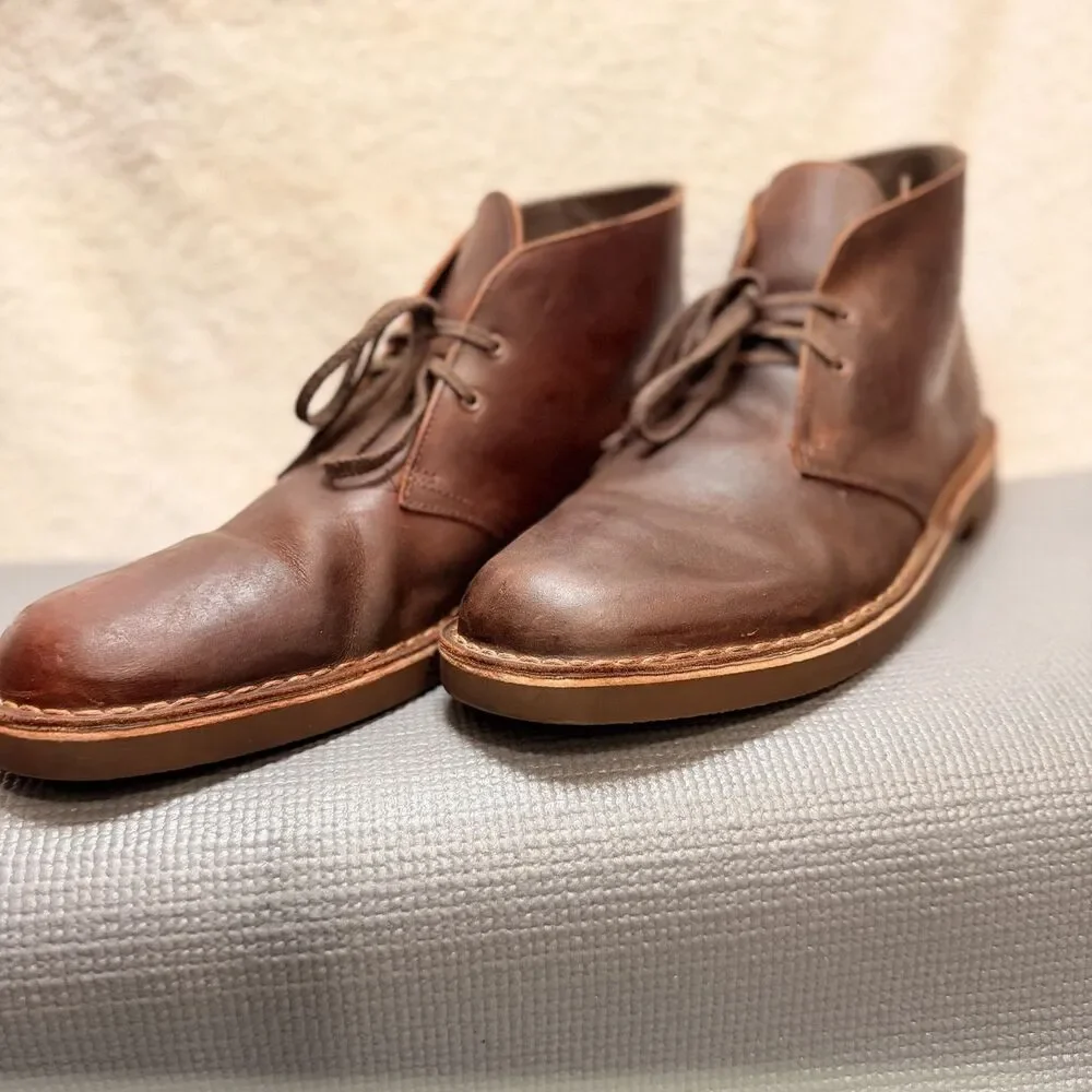 Clarks Brown Leather Desert Chukka‎ Boots Men’s Size 13 Lace Up Casual Shoes